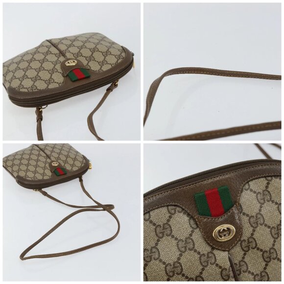 GUCCI GG Supreme Web Sherry Line Bag PVC Beige Gold 904 02 047 Auth 142439 - Picture 16 of 16